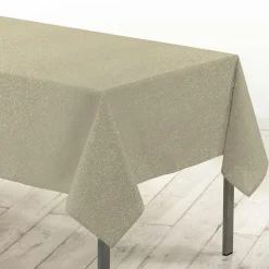 Nappe Et Chemin De Table|Douceur d interieur Nappe de Noël rectangulaire (140 x 300 cm) Strass Or