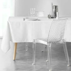 Nappe Et Chemin De Table|DOUCEUR D'INTERIEUR Nappe de Noël rectangulaire (140 x 240 cm) Etoiles Blanc