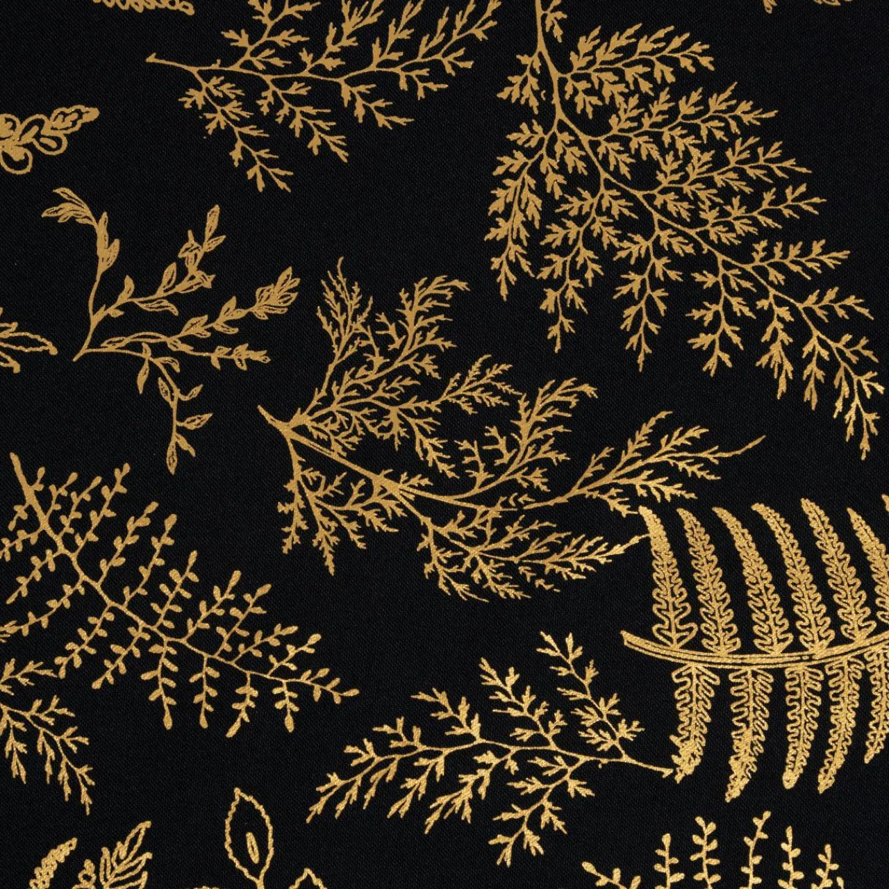 Nappe Et Chemin De Table|FEERIC LIGHTS Nappe de Noël rectangulaire anti tache (140 x 240 cm) Feuillage et doré Noir