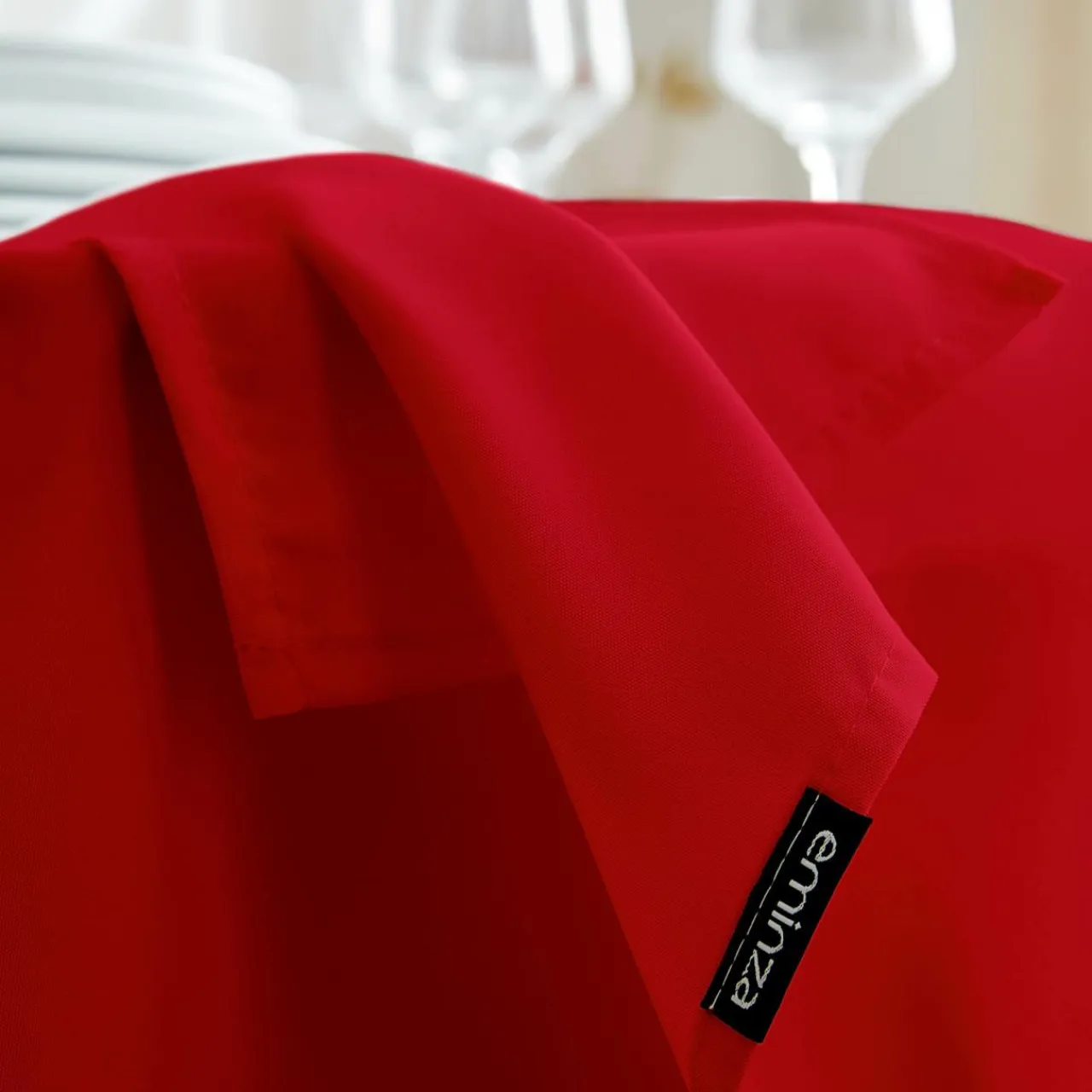 Nappe De Table|EMINZA Nappe rectangulaire anti tache (140 x 200 cm) Elise Rouge