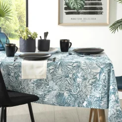 Nappe De Table|ATMOSPHERA Nappe rectangulaire anti tache (140 x 240 cm) Jungle e Vert