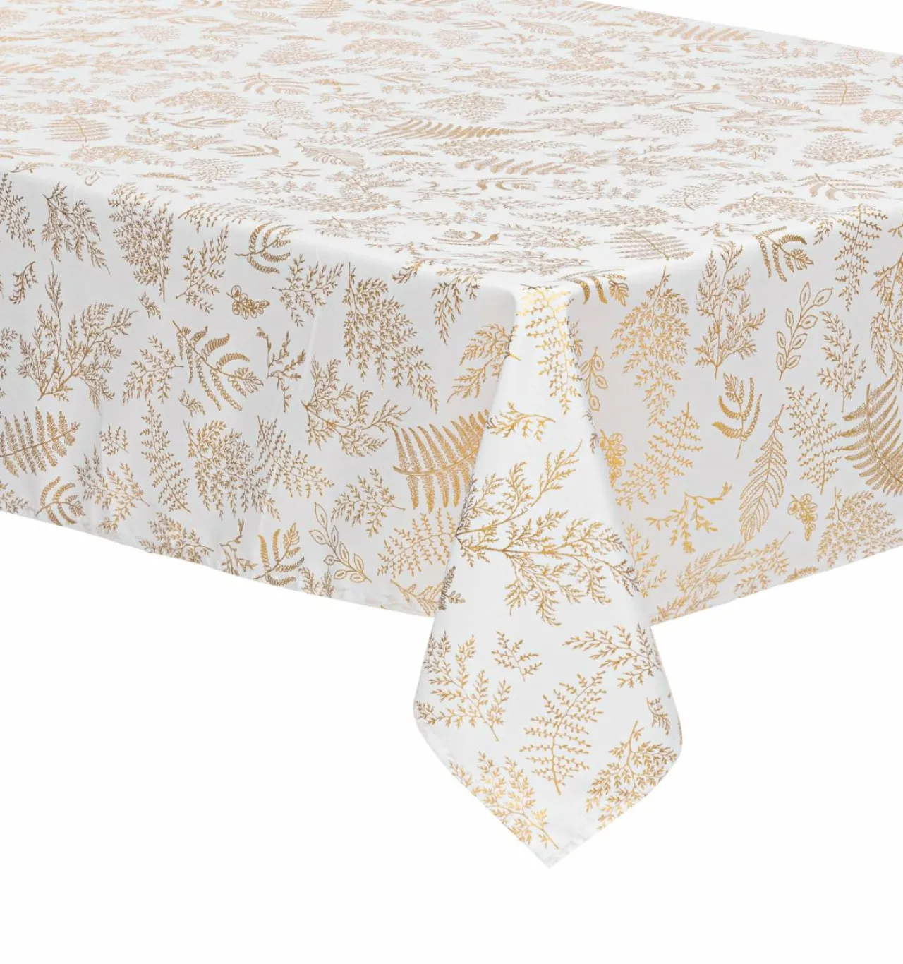 Nappe Et Chemin De Table|Feeric Lights & Christmas Nappe rectangulaire anti tache (140 x 360 cm) Feuilles d'or Blanc