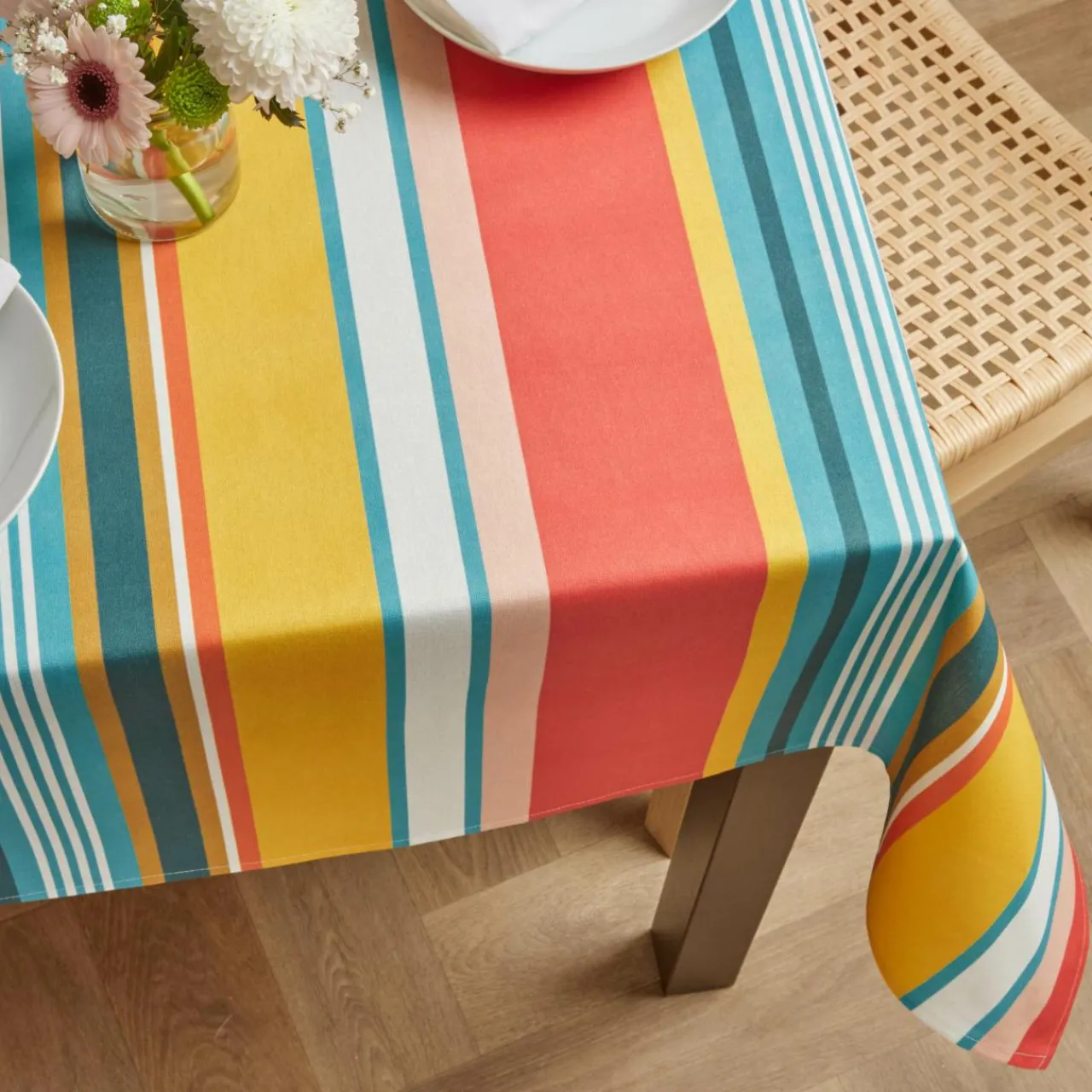 Nappe De Table|EMINZA Nappe rectangulaire coton enduit (150 x 350 cm) Bonifacio Multicolore