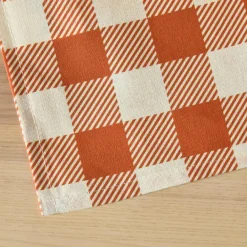 Nappe De Table|EMINZA Nappe rectangulaire coton enduit (150 x 350 cm) Vichy Terracotta