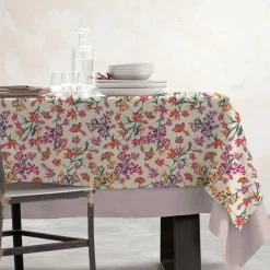 Nappe De Table|EMINZA Nappe rectangulaire coton enduit (150 x 350 cm) Margot Multicolore