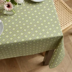 Nappe De Table|EMINZA Nappe rectangulaire coton enduit (150 x 350 cm) Gloria e Vert