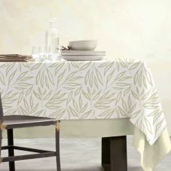 Nappe De Table|EMINZA Nappe rectangulaire coton enduit (150 x 250 cm) Galice Beige