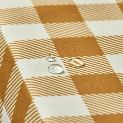 Nappe De Table|EMINZA Nappe rectangulaire coton enduit (150 x 250 cm) Vichy Jaune moutarde