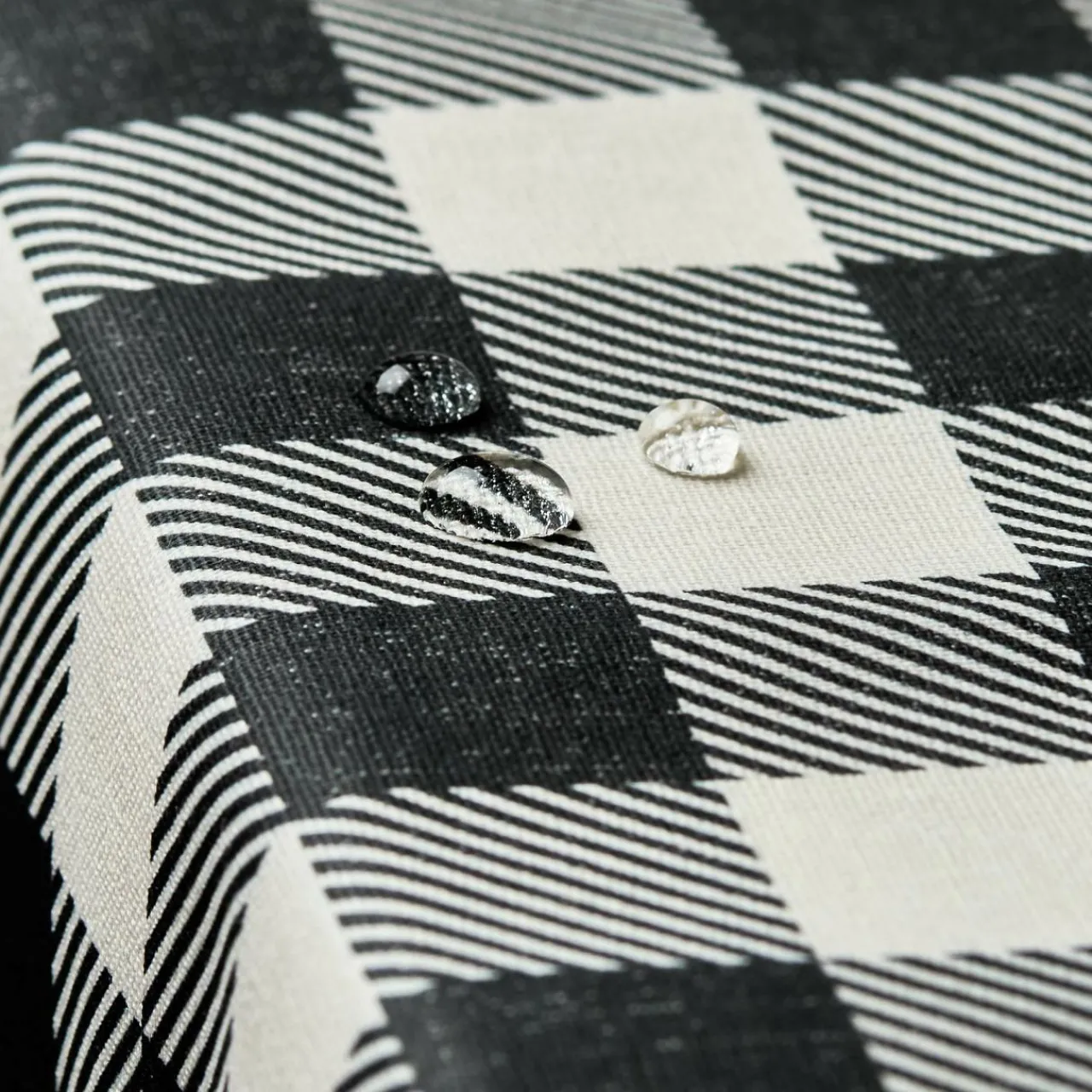 Nappe De Table|EMINZA Nappe rectangulaire coton enduit (150 x 250 cm) Vichy e Noir