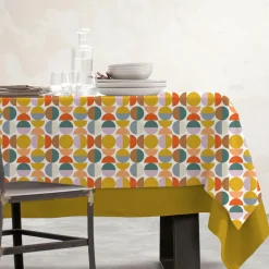 Nappe De Table|EMINZA Nappe rectangulaire coton enduit (150 x 250 cm) Brooklyn Multicolore