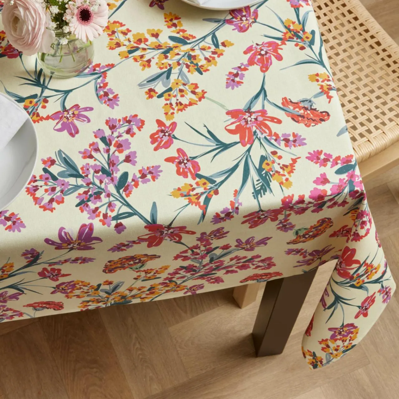 Nappe De Table|EMINZA Nappe rectangulaire coton enduit (150 x 250 cm) Margot Multicolore