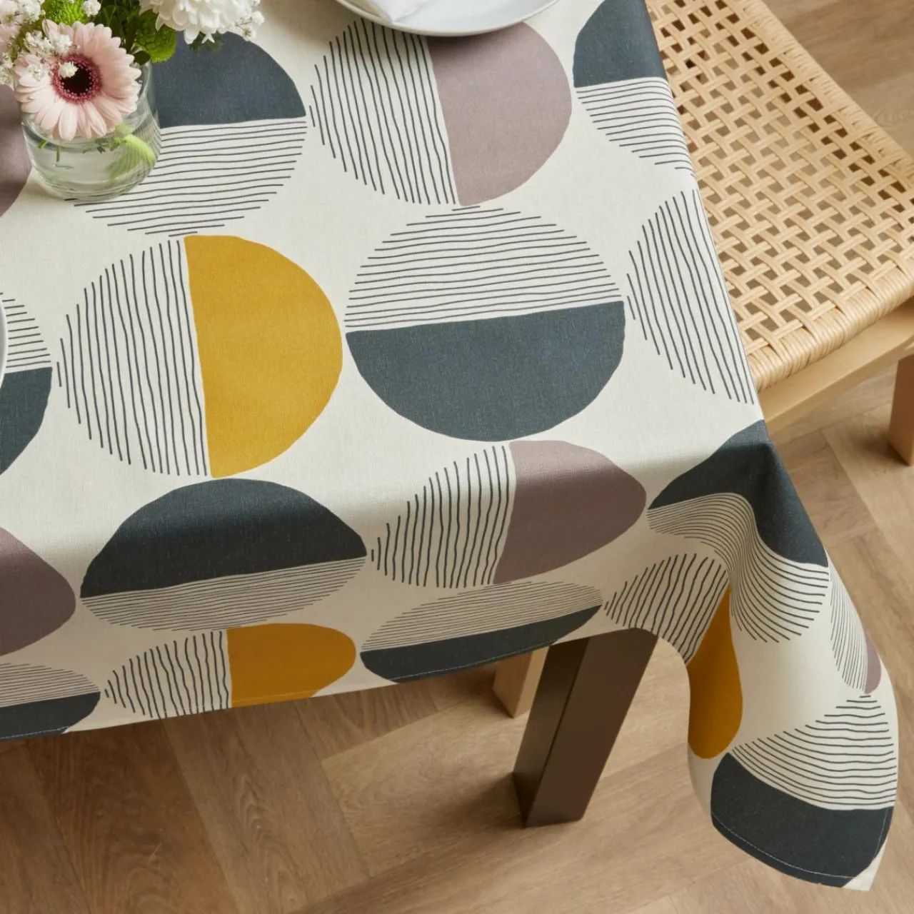 Nappe De Table|EMINZA Nappe rectangulaire coton enduit (150 x 250 cm) Harlem Multicolore