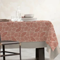 Nappe De Table|EMINZA Nappe rectangulaire coton enduit (150 x 350 cm) Sarah Terracotta