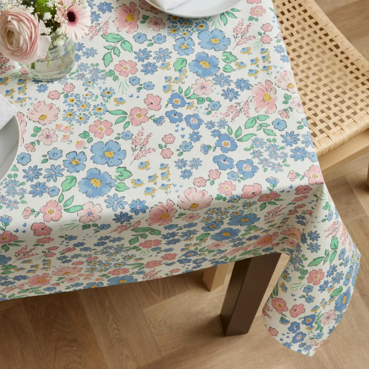 Nappe De Table|EMINZA Nappe rectangulaire coton enduit (150 x 250 cm) Corolle Multicolore