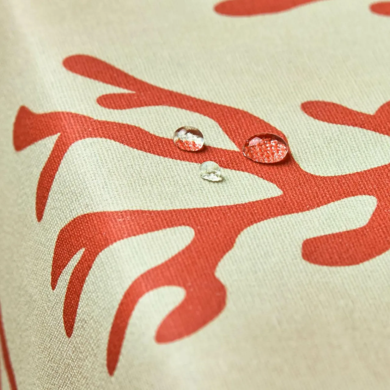 Nappe De Table|EMINZA Nappe rectangulaire coton enduit (150 x 350 cm) Moorea Corail Orange