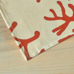 Nappe De Table|EMINZA Nappe rectangulaire coton enduit (150 x 350 cm) Moorea Corail Orange