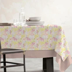 Nappe De Table|EMINZA Nappe rectangulaire coton enduit (150 x 250 cm) Paquerettes Multicolore