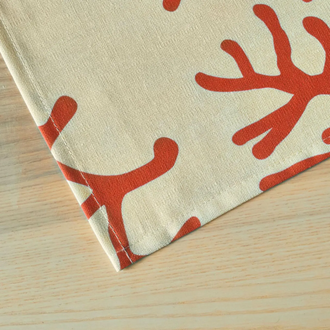 Nappe De Table|EMINZA Nappe rectangulaire coton enduit (150 x 250 cm) Moorea Corail Orange