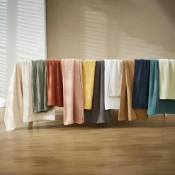 Nappe De Table|EMINZA Nappe rectangulaire gaze de coton (150 x 250 cm) Gaïa Bleu canard