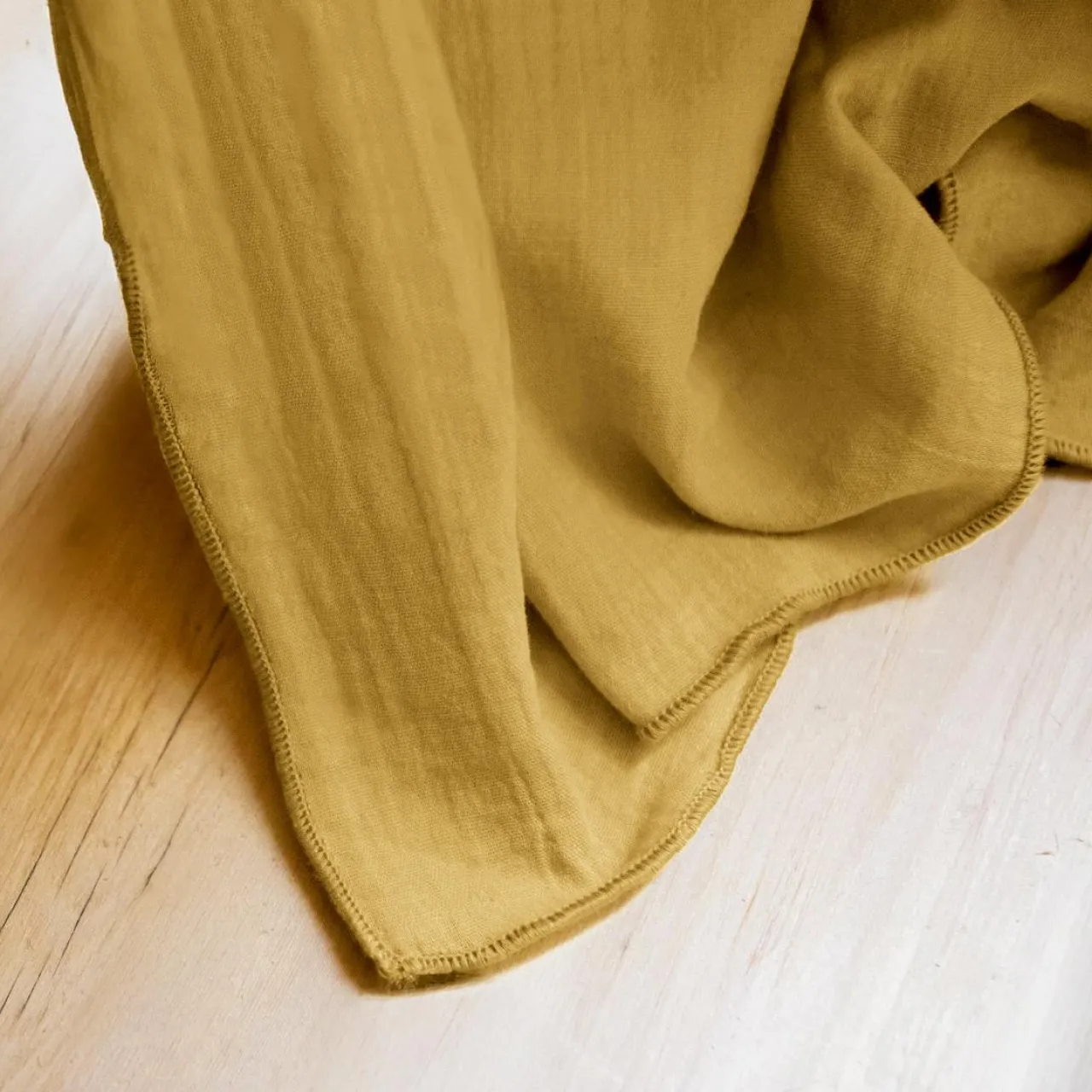 Nappe De Table|EMINZA Nappe rectangulaire gaze de coton (150 x 250 cm) Gaïa Jaune safran