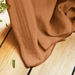 Nappe De Table|EMINZA Nappe rectangulaire gaze de coton (150 x 250 cm) Gaïa Abricot