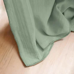 Nappe De Table|EMINZA Nappe rectangulaire gaze de coton (150 x 350 cm) Gaïa eucalyptus Vert