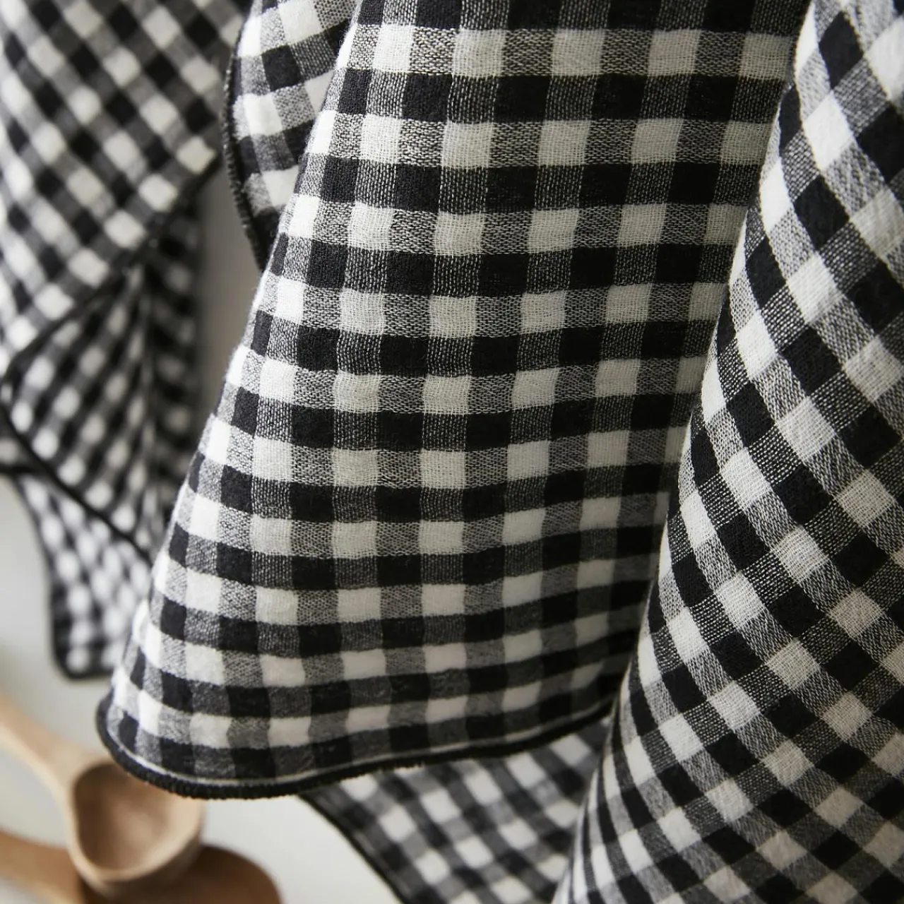 Nappe De Table|EMINZA Nappe rectangulaire gaze de coton (150 x 350 cm) Gaïa vichy e Noir