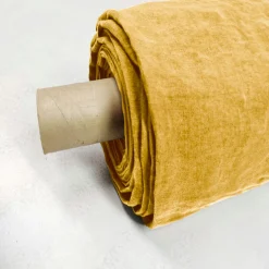 Nappe De Table|EMINZA Nappe rectangulaire lin lavé (170 x 350 cm) Louise Jaune moutarde