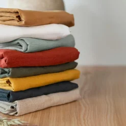 Nappe De Table|EMINZA Nappe rectangulaire lin lavé (170 x 350 cm) Louise Vert Eucalyptus