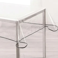 Nappe De Table|DOUCEUR D'INTERIEUR Nappe rectangulaire toile cirée transparente (140 x 240 cm) Garden Anthracite Gris foncé