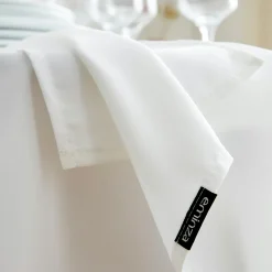 Nappe De Table|EMINZA Nappe ronde anti tache (180 cm) Elise he Blanc