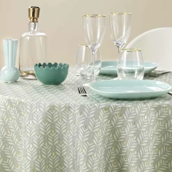 Nappe De Table|douceur d'intu017drieur Nappe ronde anti tache (180 cm) Piana Vert sauge
