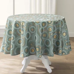 Nappe De Table|douceur d'intu017drieur Nappe ronde anti tache (180 cm) Eclipse Vert sauge