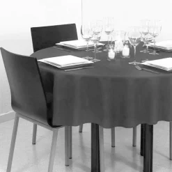 Nappe De Table|ATMOSPHERA Nappe ronde anti tache (D180 cm) Lina Gris ardoise