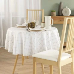 Nappe De Table|douceur d'intu017drieur Nappe ronde coton (180 cm) Axel he Blanc
