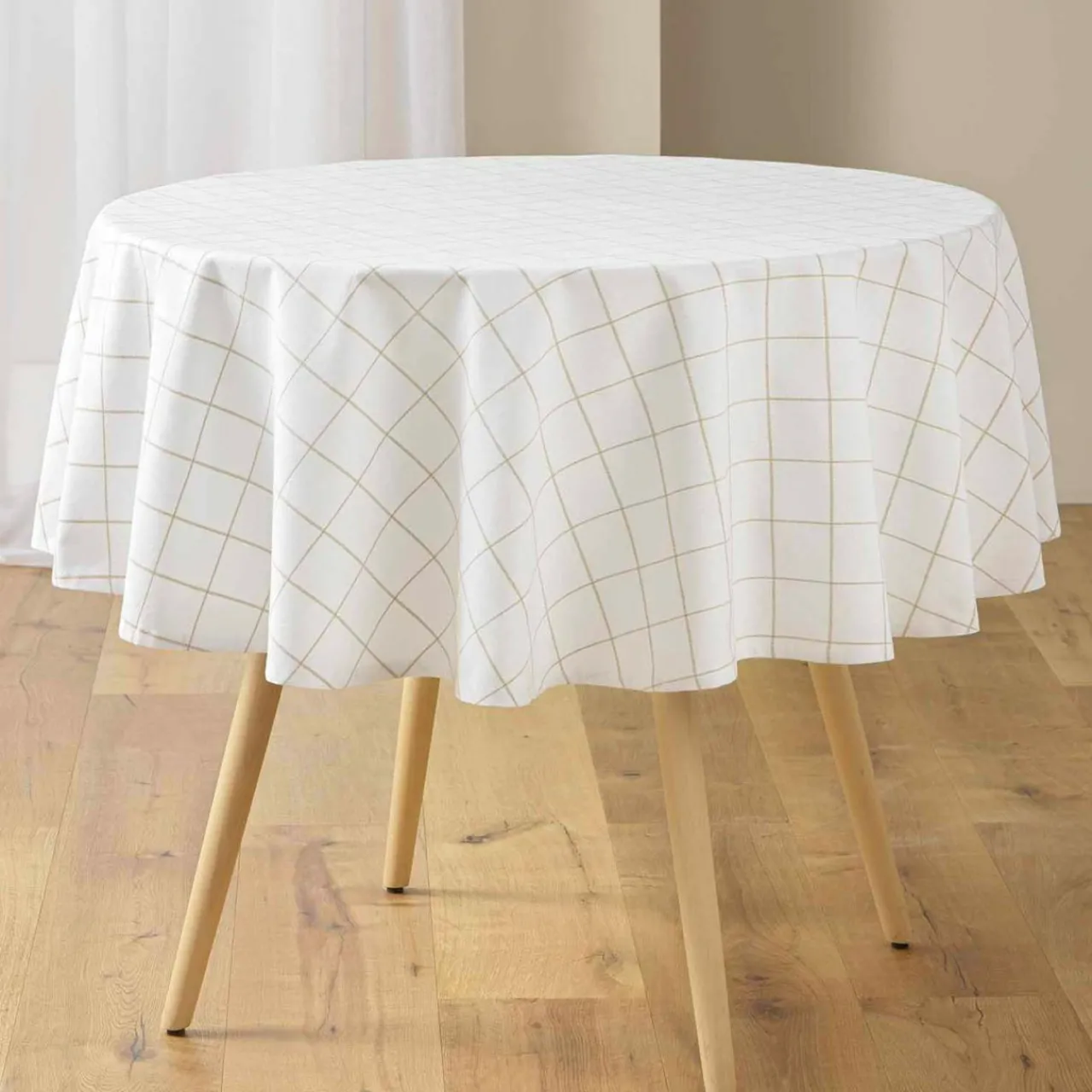 Nappe De Table|douceur d'intu017drieur Nappe ronde coton (180 cm) Axel he Blanc
