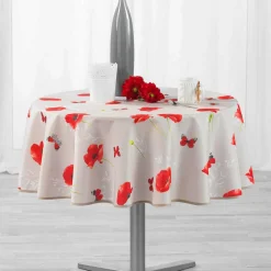 Nappe De Table|DOUCEUR D'INTERIEUR Nappe ronde (D180 cm) Sweet Poppy Rouge