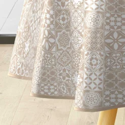 Nappe De Table|douceur d'intu017drieur Nappe ronde enduite PVC (160 cm) Carella he Blanc