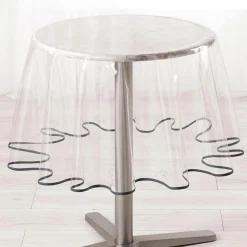 Nappe De Table|DOUCEUR D'INTERIEUR Nappe ronde toile cirée transparente (D180 cm) Garden Anthracite Gris foncé