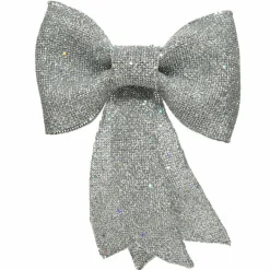 Décoration De Sapin|KAEMINGK Nœud de Noël (H14 cm) Pailleté Izi Argent