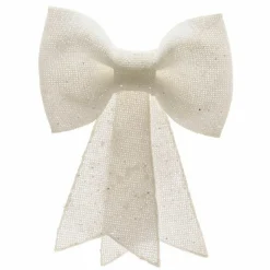 Décoration De Sapin|KAEMINGK Nœud pailleté (H14 cm) Royal Blanc