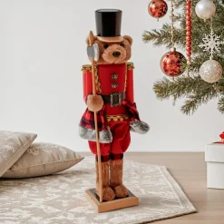 Père Noël, Animaux Et Personnage|KOOPMAN Ours casse-noisette (H60 cm) Misha le soldat Rouge et Noir