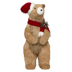 Père Noël, Animaux Et Personnage|JJA Ours décoratif en bois (H73 cm) Gulliver curieux Marron clair