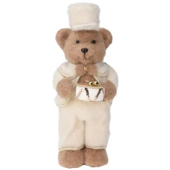 Père Noël, Animaux Et Personnage|KOOPMAN Ours de Noël debout (H41 cm) Tambour d'or Crème Beige