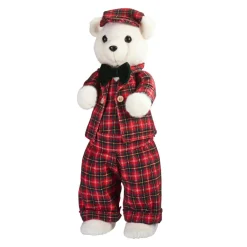 Père Noël, Animaux Et Personnage|KOOPMAN Ours de Noël (H52 cm) Teddy carreaux tartan Rouge