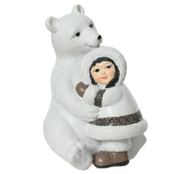 Père Noël, Animaux Et Personnage|Déco Et Objet De Noël|KAEMINGK Ours polaire déco (H16 cm) Esquimau des Neige Blanc