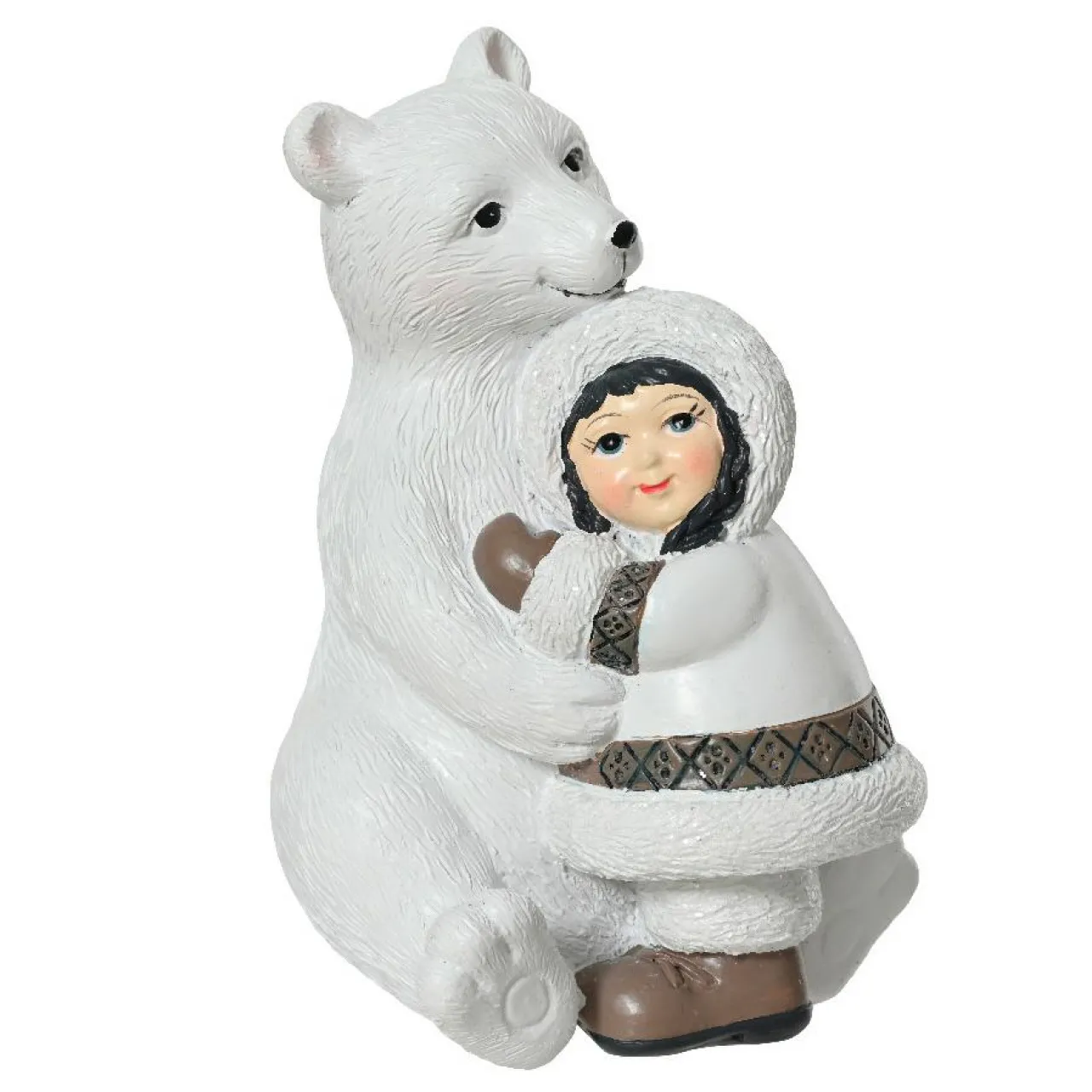 Père Noël, Animaux Et Personnage|Déco Et Objet De Noël|KAEMINGK Ours polaire déco (H16 cm) Esquimau des Neige Blanc
