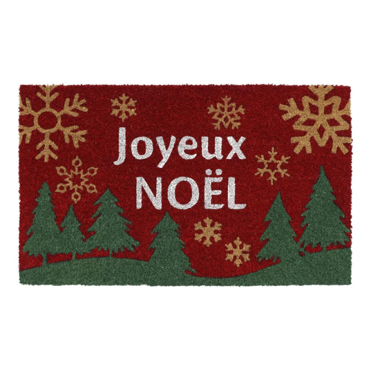 Plaid, Coussin Et Tapis De Noël|LUANCE Paillasson de Noël coco (45 x 75 cm) Joyeux Noël et vert Rouge