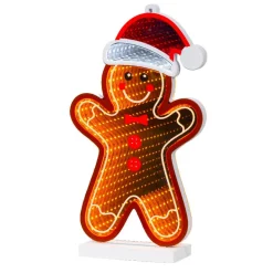 Père Noël, Animaux Et Personnage|Déco Et Objet De Noël|KAEMINGK Pain d'épice lumineux 132 LED (H27 cm) Infinity Multicolore