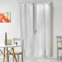 Voilage|DOUCEUR D'INTERIEUR Paire de voilages à passants (70 x 200 cm) Salina Blanc